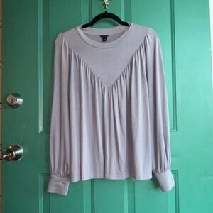 Ann Taylor small slate gray blouse lightweight soft euc
